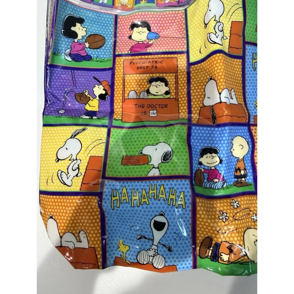 Vintage Peanuts Tote Bag PVC 90s Charlie Brown Snoopy Woodstock Cartoon‎ Linus L